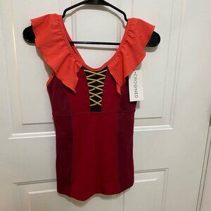 Crowned Athletics 👑 Disney - Sister Witch Athletic Tank Top - Red - NWT